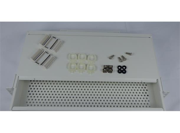 48 Fiber 1,5U patchpanel Serie-E SC-Dplx hvit 1,5U Ericsson type 19"/ETSI